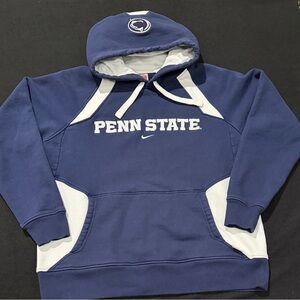 Nike Center Swoosh Penn State Hoodie Navy Blue Embroidered Mens Medium